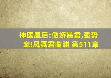 神医凰后:傲娇暴君,强势宠!凤舞君临渊 第511章